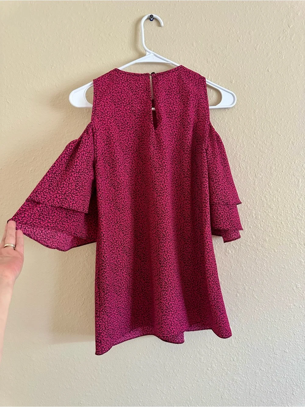 Michael Kors Cold Shoulder Blouse Bold Print